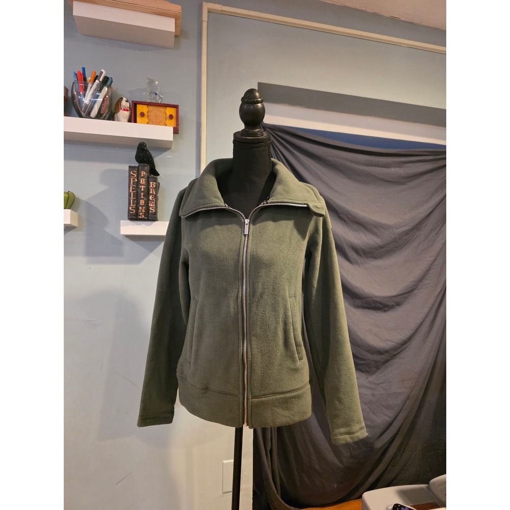 Calvin Klein Jeans Olive Green Fleece Jacket Y2K Gorpcore Military Utility